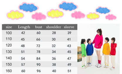 Children's Trendy Hoodie Zipper Style Coat Sweatshirt Boys Girls 3-12Yrs Gift Long Sleeve Top Casual Charming black Clothes