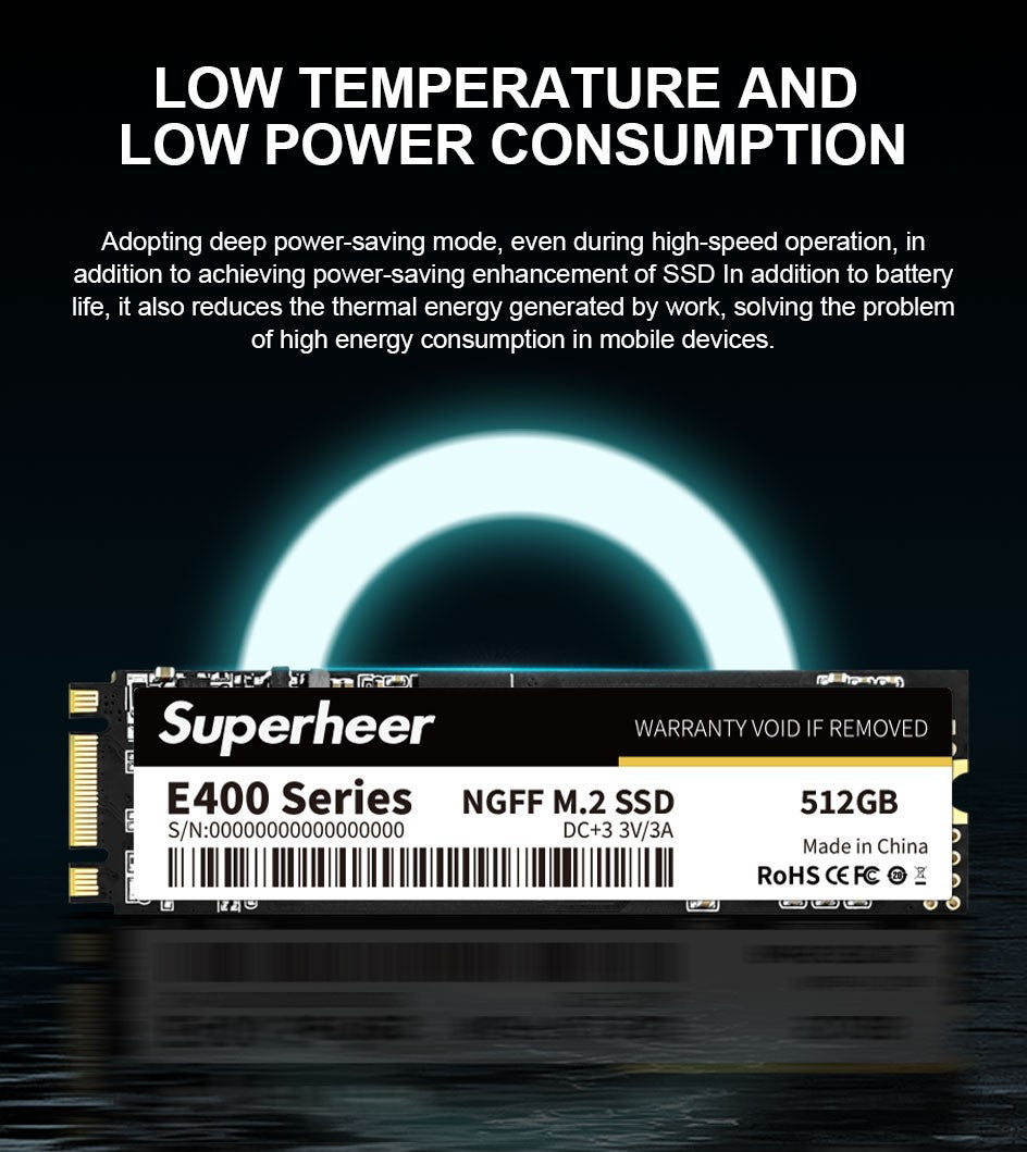 SSD SUPERHEER M.2 SATA 512 GB SATA3 Solid State Drive 256 GB 128 GB 1 TB 2 TB 2280 mm NGFF Disco Rígido para Notebook