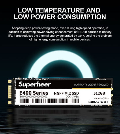 SSD SUPERHEER M.2 SATA 512 GB SATA3 Solid State Drive 256 GB 128 GB 1 TB 2 TB 2280 mm NGFF Disco Rígido para Notebook