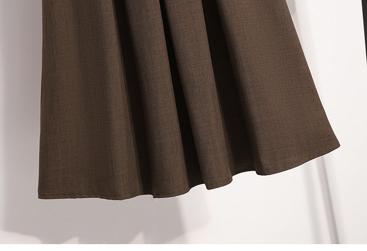 Solid Versatile Medium Length Pleated Skirt 2026 Plus Size Skirts A-Line Maxi Gown Spring Autumn New Half-length Umbrella Skirt