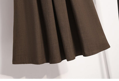 Solid Versatile Medium Length Pleated Skirt 2026 Plus Size Skirts A-Line Maxi Gown Spring Autumn New Half-length Umbrella Skirt