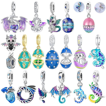 925 Sterling Silver Can Be Opened Pandant Easter Egg Charms Beads Fit Original Bracelet Making Fine Jewelry Women DIY Gift