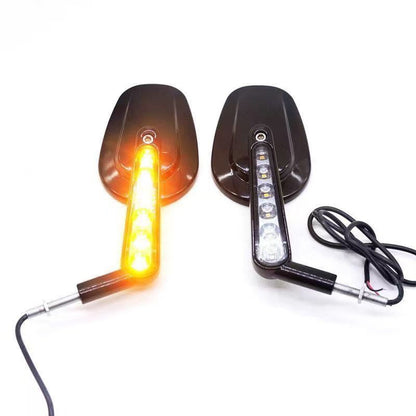 Espelhos retrovisores musculosos de motocicleta 8MM com piscas de LED para Harley VRSCF V-Rod 2009-2017 2016 2015 2014 1 Par Preto/Prata