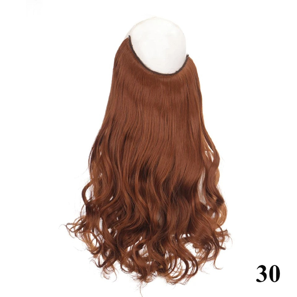 Extensão de cabelo com fio invisível (40cm 50cm 60cm) cabelo liso cabelo encaracolado uso diário adequado para todas as mulheres