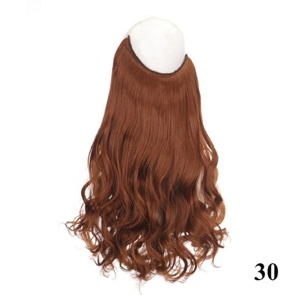 Extensão de cabelo com fio invisível (40cm 50cm 60cm) cabelo liso cabelo encaracolado uso diário adequado para todas as mulheres