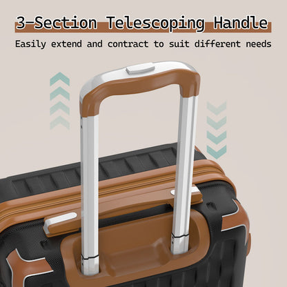 Melalenia Luggage Sets 7 Piece Hard Shell Carry on Suitcase with Spinner Wheels and TSA Lock, Lightweight Travel Duffel Bag