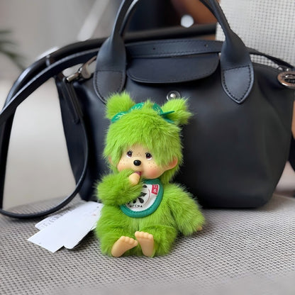 Kawaii Monchichi Doll Figure Keychain Furry Chimutan Monchhichi Figurines Hanger Pendant Bags Charm Accessories Small Gift