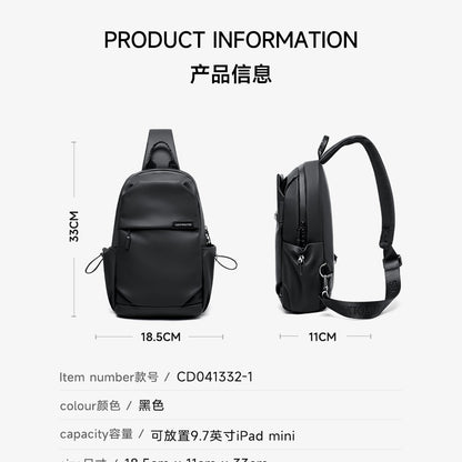 Septwolves Business Thin Printed Leather Crossbody Sling Bag Man Fashion Casual Travel Monogram Print Fabric iPad Shoulder Bag
