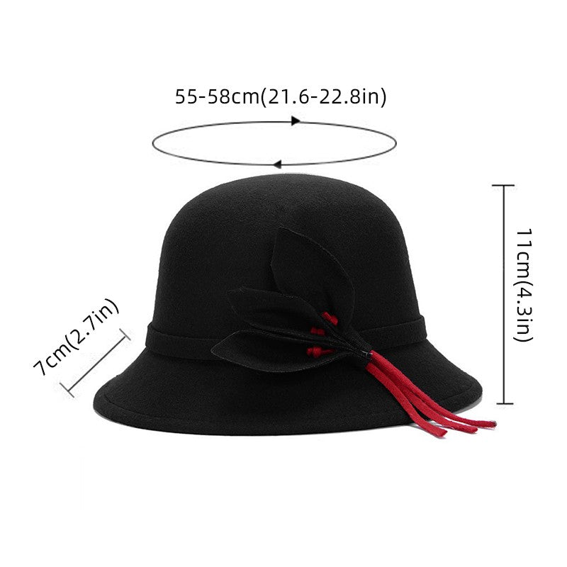 Chapéu Feminino Elegante Com Fita Outono Inverno Coreano Versátil Boné feminino Casamento na igreja Viagem Jazz britânico Senhora Fedora