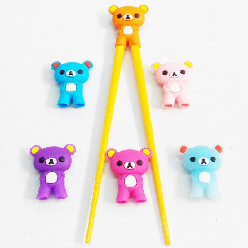 Pauzinhos de Desenho Animado para Crianças, Pauzinhos de Silicone, Cores Sortidas, Presente para Crianças, Exercício de Estudo, 100 Pares