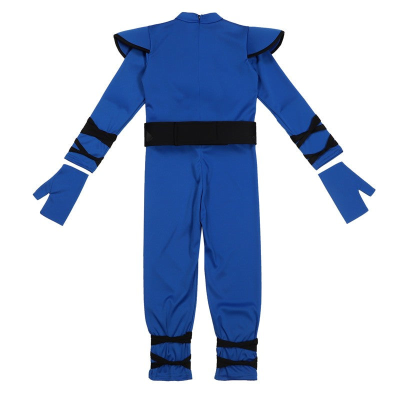 Ninja Costume Set Blue Masked Ninja Halloween Party Dress Up Outfit for Children Boys Girls with Toy Gift Holiday Party Costume