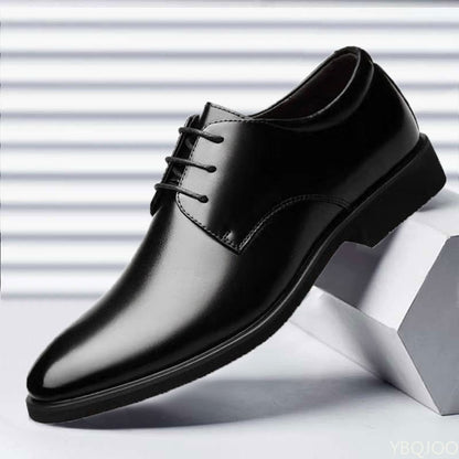 2025 Male Business Formal Wear Casual Shoe Men's Breathable Leather Shoes Black Soft Leather Soft Bottom Spring Best Man Homme