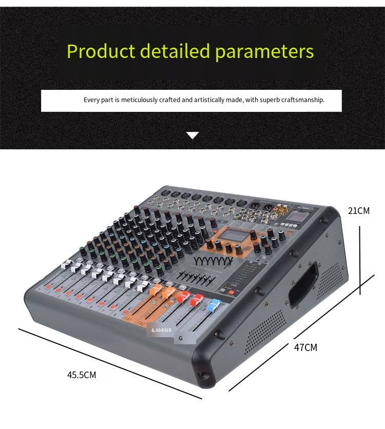 TITumnnl Mixer Digital Profissional de Áudio 18 Canais com Chip DSP Reverb de 99 Bits Bluetooth USB MP3 para Palco, Bar, Estúdio, DJ