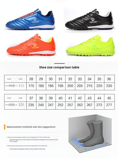 Kelme Tf Broken Nail Football Shoes Adult Youth Non-slip Football Shoes Artificial Grass Five-a-side Game Football Shoes Sports