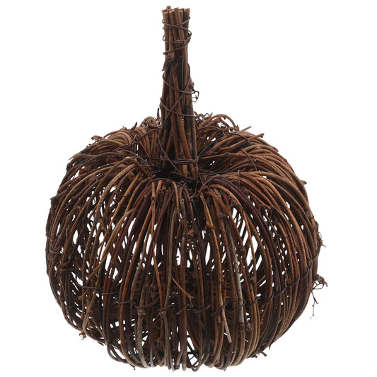 15CM Rattan Woven Pumpkin Halloween Fall Rattan Pumpkin Thanksgiving Table Centerpiece For Halloween And Seasonal Celebration