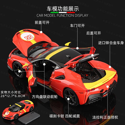 Bburago 1:18 Ferrari SF90 50# Stradale Assetto Fiorano Supercar Esportivo em Liga Metálica Modelo Miniatura Coleção de Brinquedos Diecast Edição Limitada