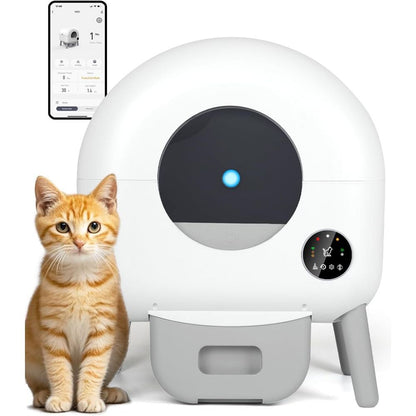 Caixa Sanitária Inteligente Automática para Gatos Múltiplos com Segurança Dupla, Controle por Aplicativo e Limpeza Fácil