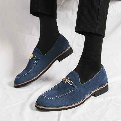 Fashion Brand Men Suede Leather Shoes Comfortable Pointed Social Shoe Male Driving Shoes Luxury Flat Loafers Men zapatos hombre