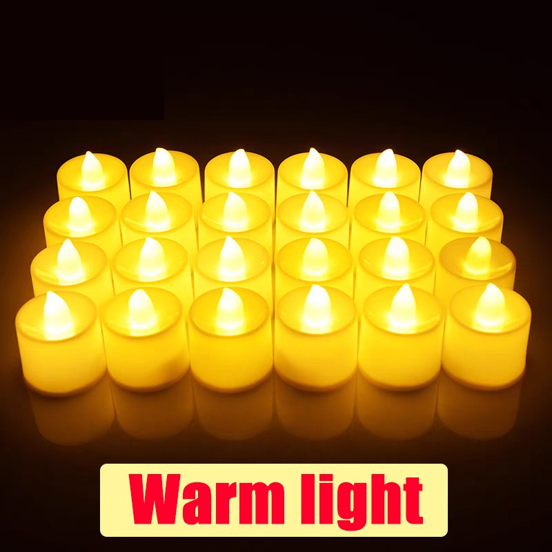 1/48PCS  LED Candle Battery-Power Tealight Flameless Fake Candle Light Christmas Wedding Birthday Wedding Romantic Decor Lamp