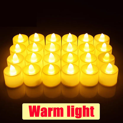 1/48PCS  LED Candle Battery-Power Tealight Flameless Fake Candle Light Christmas Wedding Birthday Wedding Romantic Decor Lamp