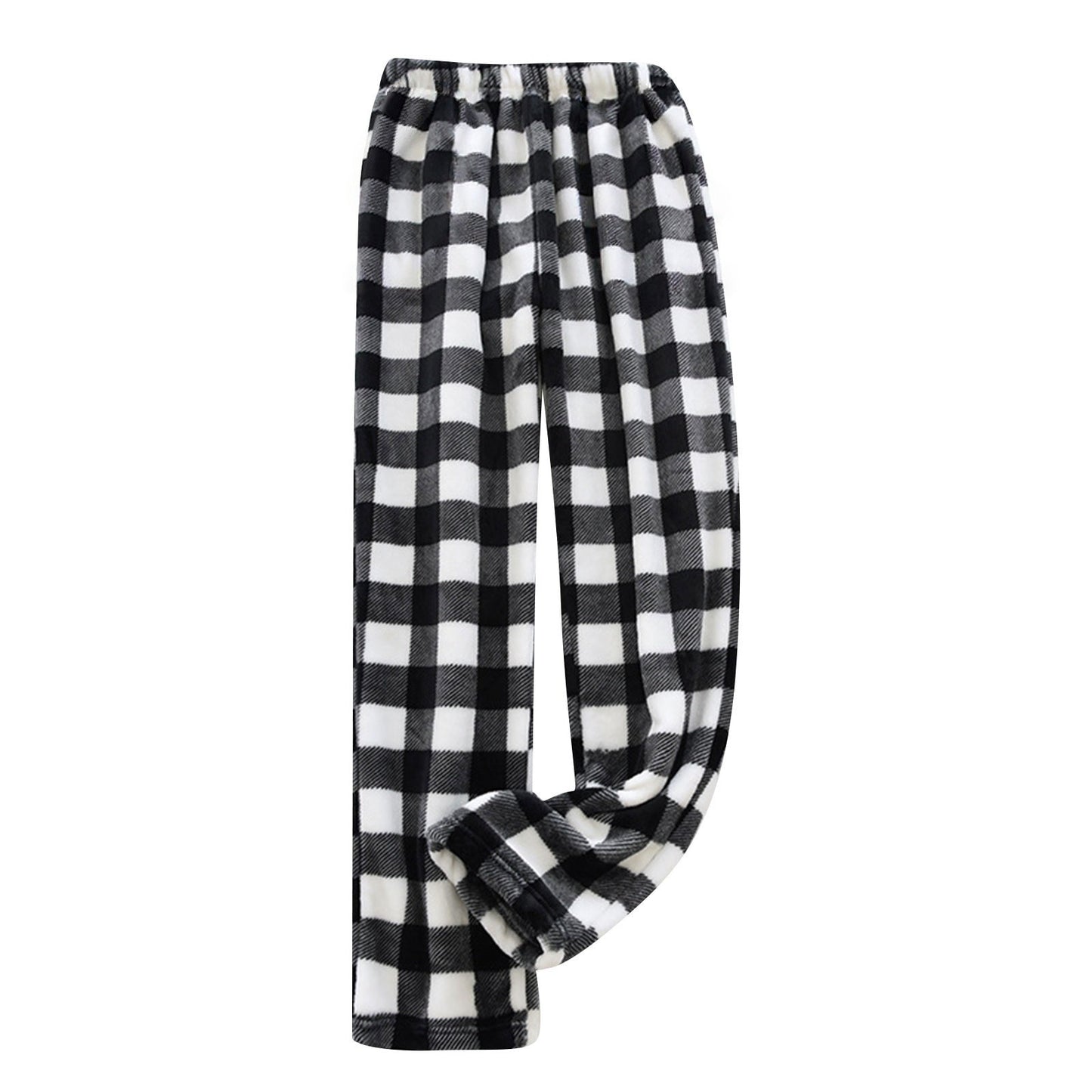 Women Pajama Pants Yoga Pants Elastic Waist Fuzzy Fleece Plaid Bottoms Soft Lounge Sleepwear With Pockets Plush Pajamas Pants