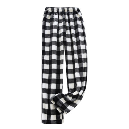 Women Pajama Pants Yoga Pants Elastic Waist Fuzzy Fleece Plaid Bottoms Soft Lounge Sleepwear With Pockets Plush Pajamas Pants