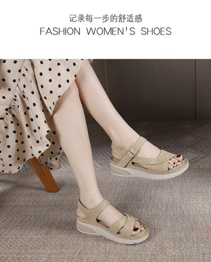 Sandal Lightweight Casual Sporty Comfortable Thick-Soled Velcro Versatile Fashion Trend Breathable National Style Wear-Resistant