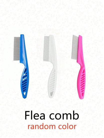1 Escova para Cães, Escova para Gatos, Pente Pulga, Escova de Limpeza Automática, Escova de Pelo para Animais de Estimação, Escova de Massagem para Animais de Estimação, Escova para Remover Pelos Soltos