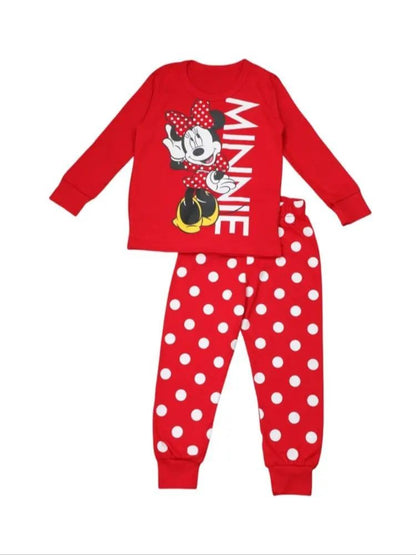 New Spring Autumn minnie mouse Children's Clothing Sets Girl Sleepwear Clothes Kids Pajamas Set Girls Cotton Cartoon Pyjamas