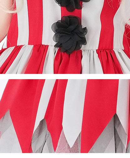 Halloween Cosplay Dress Red Horror Circus Soul Return Doll Costume Gothic Spooky Ladies Fancy Outfit for Party Role Play Dress