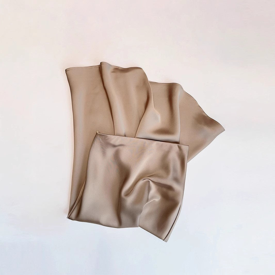 French Style Chic Women's Acetic Acid Satin Flowy High Waist Hip Hugging Skirt for Spring/Summer Fishing Tail Skirt A-line Skirt