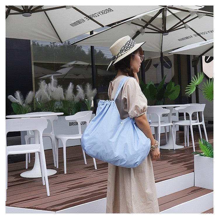 Fashion Foldable Shopping Bag Environmental Protection Large Capacity Supermarket Shopping Portable Folding Bag Out Handbag