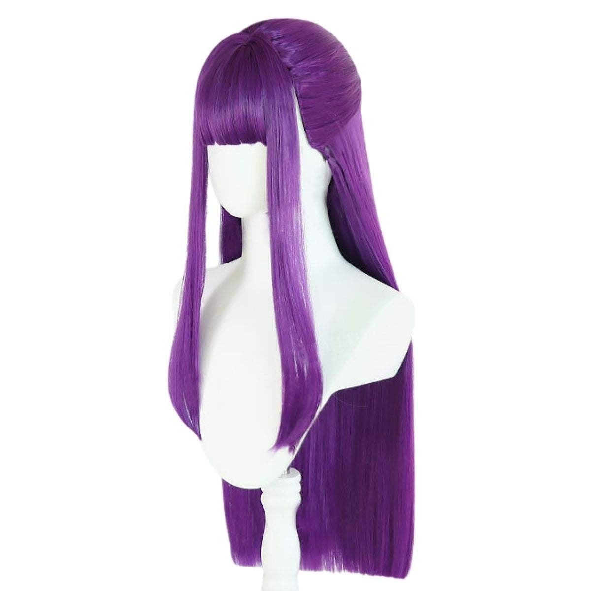 Peruca Sintética de Fibra Química Anime com Cabelo Liso Roxo Longo para Personagem de Anime, Festa, Jogo, Festival, Evento