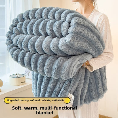 Thi Rabbit Fur Blanket Office Sofa Nap Blanket Premium Cover Blanket All Seasons  Color Polyester Fiber