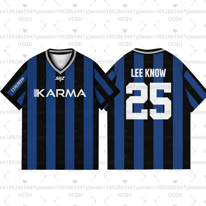 Kpop Stay Karma Album Fans TShirts Felix Bangchan Hyunjin Streetwear Loose Sport Oversize  Short Sleeve T-Shirt For Women Men
