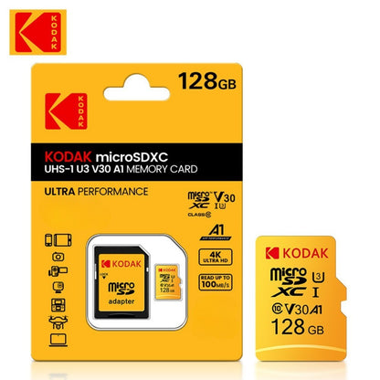 Cartão de Memória Micro SD Kodak 32GB-256GB - Alta Velocidade Classe 10 U3 UHS-I para Smartphones, Câmeras Digitais, Tablets e Drones Chri
