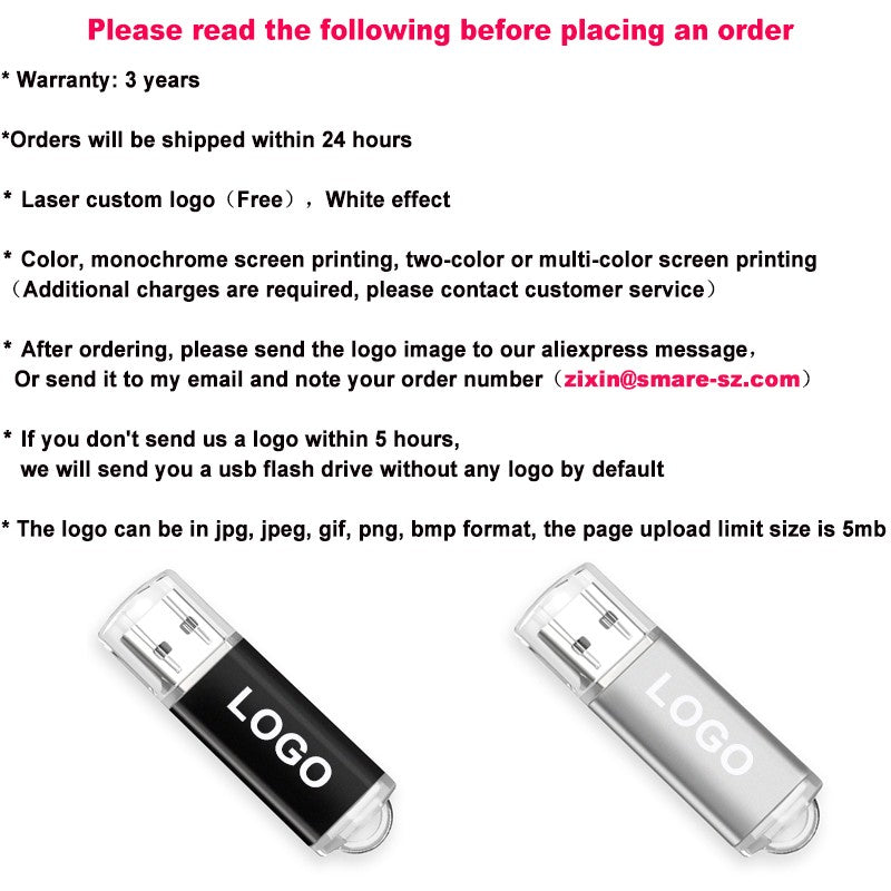 50 peças/lote USB 2.0 Flash Drive Original 1GB 2GB 4GB 8GB Pen Drive 16GB 32GB USB Sticks 64GB Memory Flash Disk 128MB Logo Grátis
