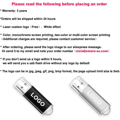 50 peças/lote USB 2.0 Flash Drive Original 1GB 2GB 4GB 8GB Pen Drive 16GB 32GB USB Sticks 64GB Memory Flash Disk 128MB Logo Grátis