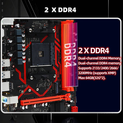 Placa-mãe ZSUS A520 AMD Ryzen 5 5600X DDR4 32GB 3200MHz Suporte M.2 NVMe Placa-mãe Micro ATX AM4 Ryzen