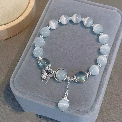 Novas Pulseiras de Contas Simples de Cristal para Mulheres e Meninas Coreanas, Ins, Flor, Raposa, Pena, Tassel, Presentes de Joias da Amizade 2024