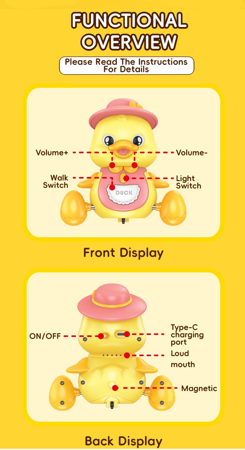 Brinquedos Musicais de Pato Rastejante para Bebês 3 Peças Pata Mãe Musical e Patinhos Brinquedo Interativo de Aprendizagem Precoce para Bebês Presente