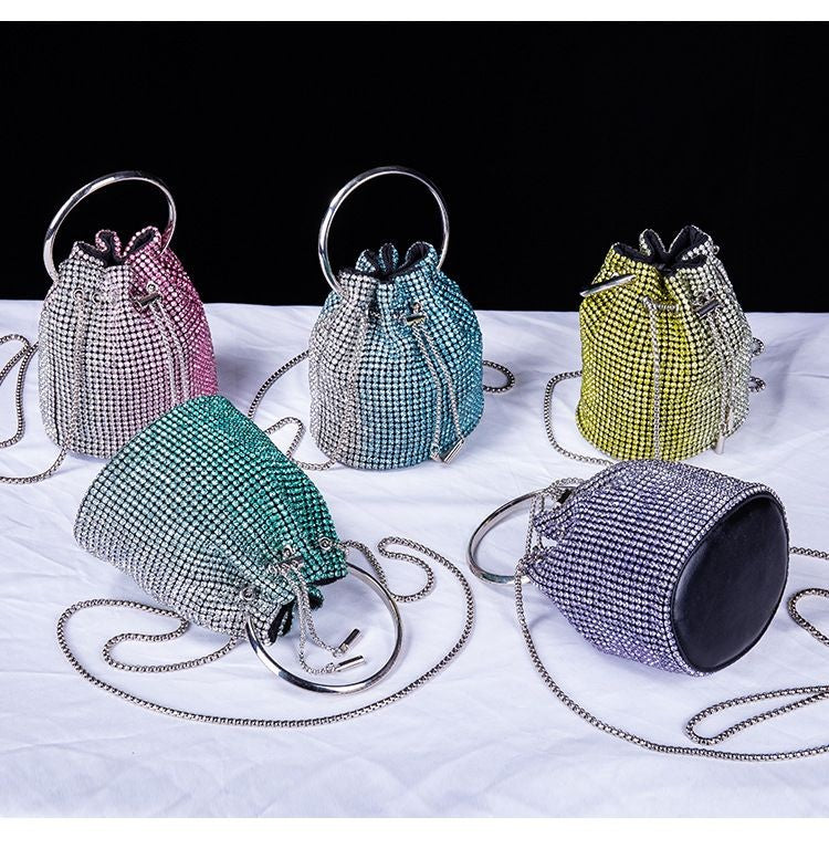 Women's bag 2024 a w bucket bags Women's inlaid diamond bag Fashion dinner women luxury single shoulder designer handbags