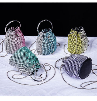Women's bag 2024 a w bucket bags Women's inlaid diamond bag Fashion dinner women luxury single shoulder designer handbags