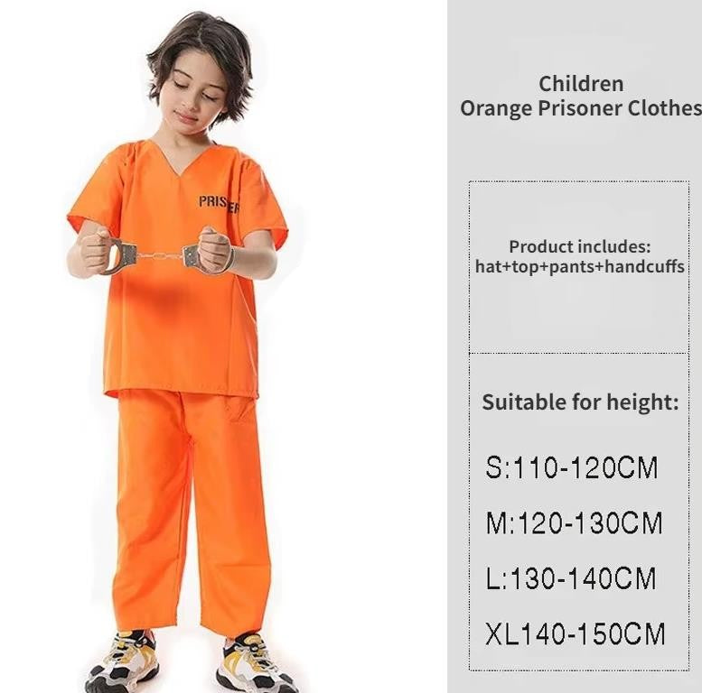 Adult Inmate Costume Orange Prisoner Jumpsuit Jailbird Outfit for Halloween Orange Prisoner Costume Men Jail Jumpsuit Costume