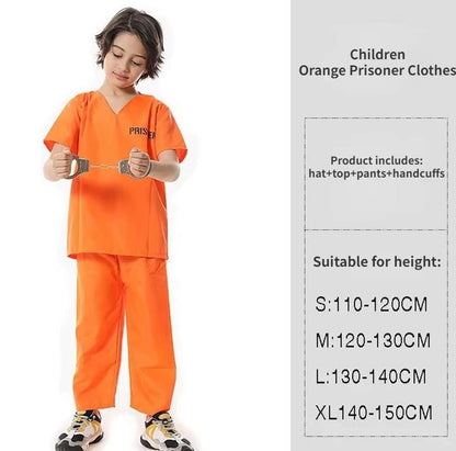 Adult Inmate Costume Orange Prisoner Jumpsuit Jailbird Outfit for Halloween Orange Prisoner Costume Men Jail Jumpsuit Costume