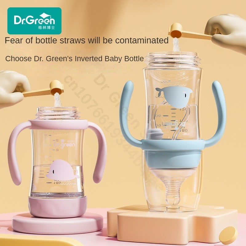 Dr.Green Wide Mouth Newborn baby bottles PPSU Washable Bottles Forward and reverse bi-directional scale inverted milk brewing