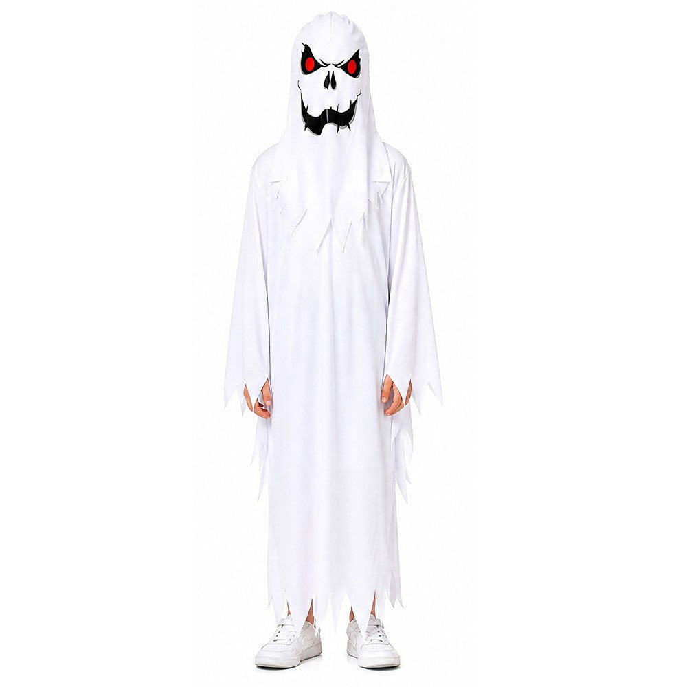 New Halloween Adult Funny Cape White Ghost Cloak Glowing cloak in the darkness Cosplay Costume Masquerade Carnival Cloak