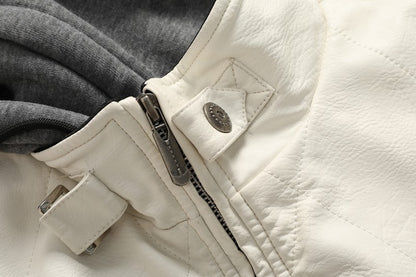 Autumn Winter Bomber Leather Jacket Men Scorpion Embroidery Hooded Jacket PU Leather Motorcycle Mens Ryan Gosling Drive Jacket