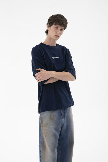 Y2K Hip-hop retro English letter print simple men short-sleeved Harajuku High Street punk Rock Versatile round-neck T-shirt