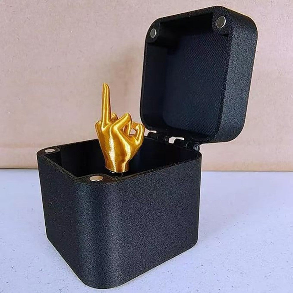 Dedo Médio Engraçado em Caixa - Presente de Piada para Decoração de Mesa de Halloween, Natal e Aniversário, Brinquedo de Escritório e Decoração de Casa